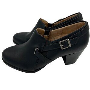 Lifestride Memory Foam Women's Leather Buckle Booties Black 8.5M